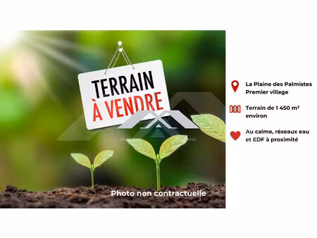 beau terrain plat et borné 1450 m² plaine des palmistes
