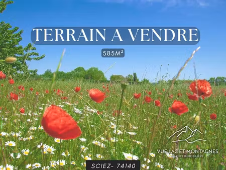 vente terrain 585 m² à sciez (74140)  249 000 €