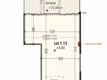 bureau 79 48 m2 + terrasse saint-gilles-les-hauts