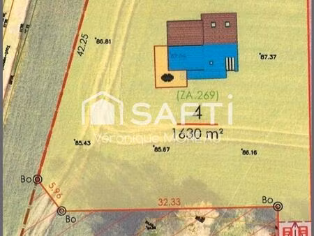 terrain constructible de 2078 m² hors lotissement
