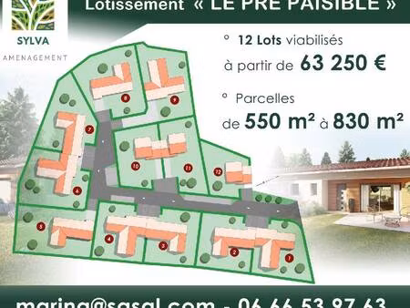 terrain constructible viabilisé à vendre