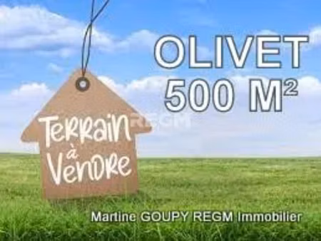vente terrain 500 m² à olivet (45160)  146 000 €
