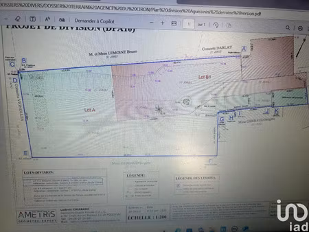 vente terrain à cérons (33720) : à vendre / 888m² cérons