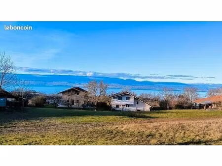 terrain constructible ensoleillé 912 m² - vue côte suisse et lac léman - marin 74 proche e