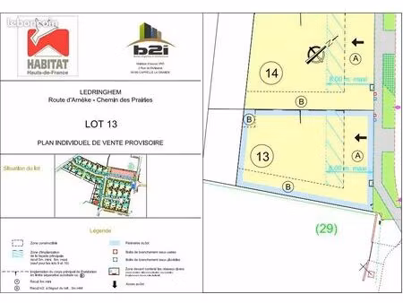 terrain 389 m² ledringhem