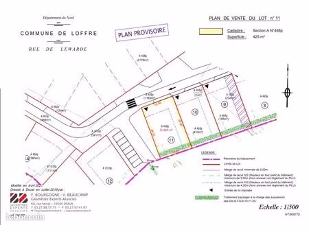 terrain 425 m² loffre