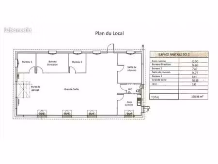 local commercial / atelier / bureaux