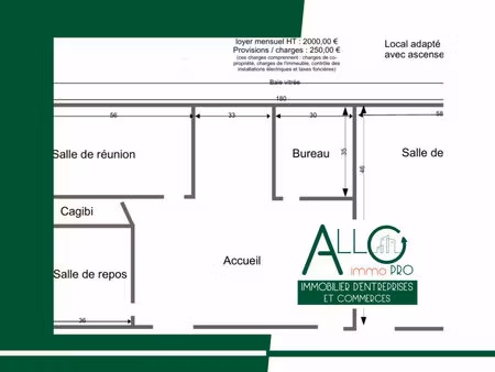 location bureau 150 m² à bayonne (64100)