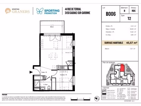 appartement 2 pièces - 46 m²