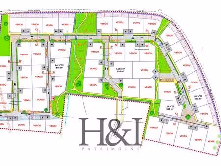 vente terrain 516 m² nouaillé-maupertuis (86340)