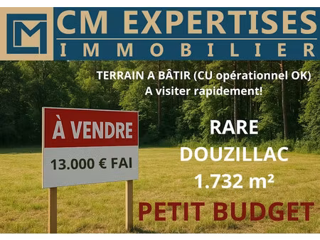 vente terrain à batir 1732 m² à neuvic (24190)  13 000 €