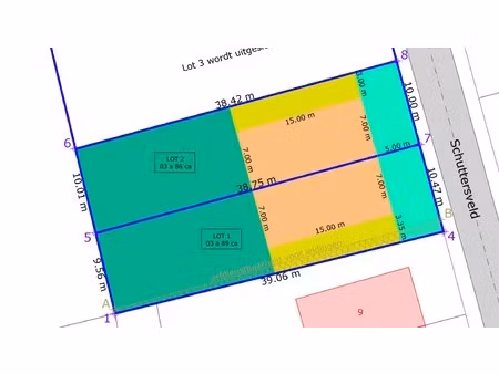 te koop - 2 bouwgronden voor een halfopen bebouwing