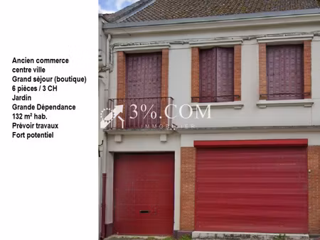 airaines : ancien commerce - 133 m² hab + dépendance et jardin.
