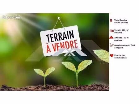 terrain 905 m² les trois-bassins