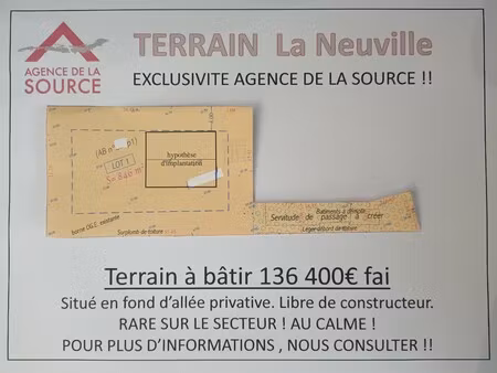 achat terrain la neuville 59239