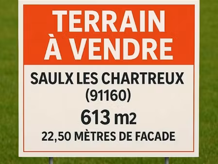 vente terrain 613 m² à saulx-les-chartreux (91160)  199 000 €