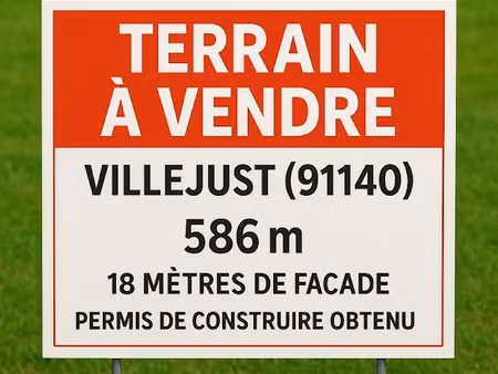 vente terrain 586 m² à villejust (91140)  199 000 €