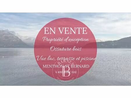 barnes annecy off market : villa vue lac avec piscine et terrasses