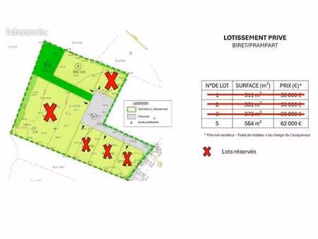 vente terrain à rives-de-l'yon (85310) : à vendre / rives-de-l'yon