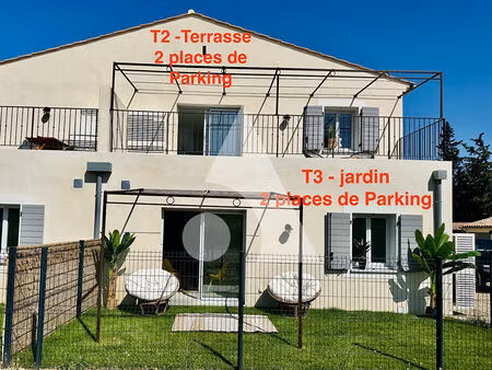 lourmarin appartement t3 avec jardin + 2 places de stationnement