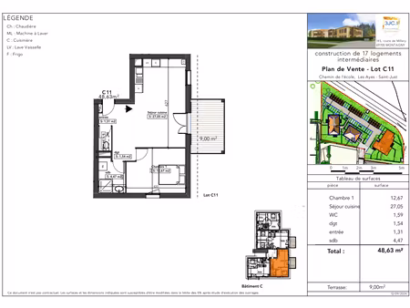 appartement t2 neuf avec grande terrasse  place privative et faibles charges