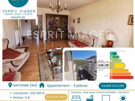 appartement 3 pièces - bayonne (64) - vente au comptant