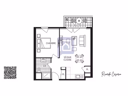 appartement 2 pièces quimper (29000) moderne avec balcon et double parking