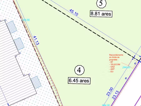 sainte marie aux chênes - terrain à bâtir de 6 45ares