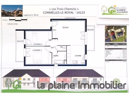 appartement 3 pièces 62 m²