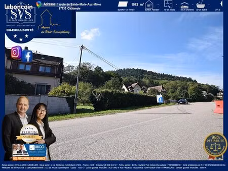 terrain 1043 m² châtenois