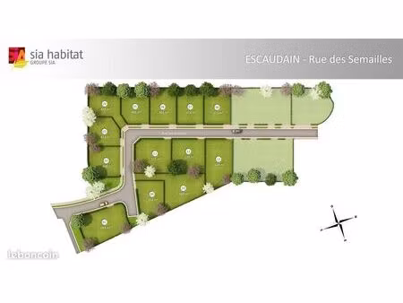 terrain 421 m² escaudain