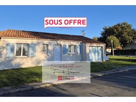 maison a vendre en exclusivite à saint prouant  maison de plain-pied de 80 m2 env avec 3 c