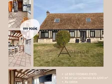 vente maison 5 pièces 96 m² à le bec-thomas (27370)  199 900 €