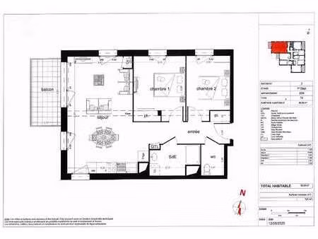vente appartement 3 pièces à vezin-le-coquet (35132) : à vendre 3 pièces / 65m² vezin-le-c