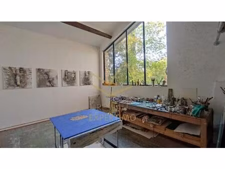 maison ancienne en pierre avec atelier d'artiste et vue exceptionnelle au calme avec...