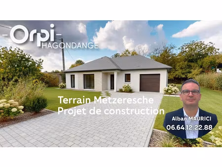 vente terrain à batir 806 m² à metzeresche (57920)  130 000 €