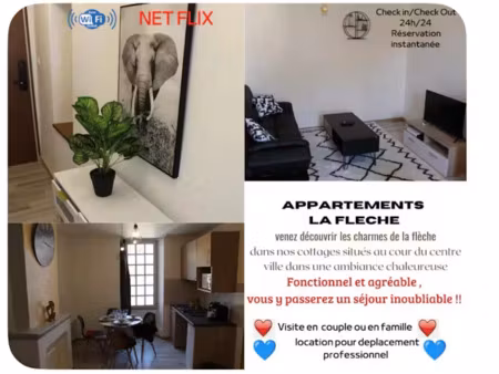 location meublée appartement 2 pièces 30 m² à la fleche (72200)  600 €
