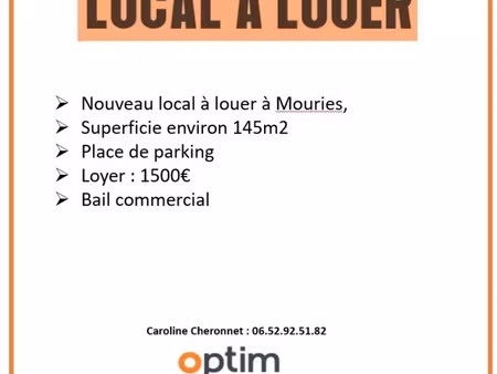 location commerce 145 m² à mouriès (13890)
