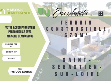 vente terrain 657 m² à saint-sebastien-sur-loire (44230)  165 000 €