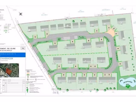 vente terrain 427 m² à incarville (27400)  58 000 €