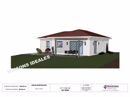 vente maison neuve 108 m² à luzinay (38200)  447 500 €