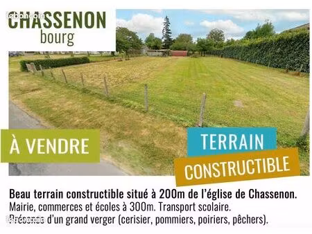 terrain 1595 m² chassenon