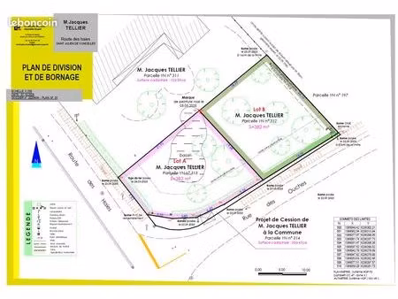 terrains à vendre 382 m²- saint julien de concelles