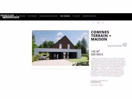 terrain 955 m² quesnoy-sur-deûle
