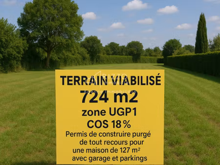 terrain viabilisé 724m2 sur ä peron (logras)