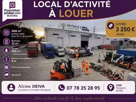 location locaux professionnels 400 m² à pontpoint (60700)  3 250 €