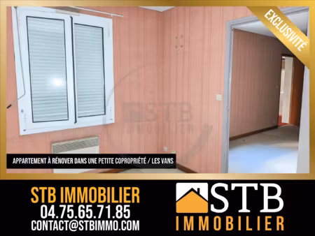 appartement t3 à rénover 40m2 les vans centre
