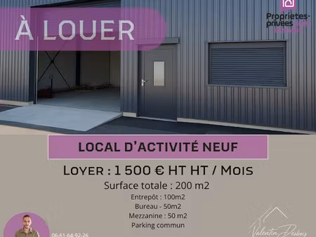 location locaux professionnels 150 m² à carcassonne (11000)  1 500 €
