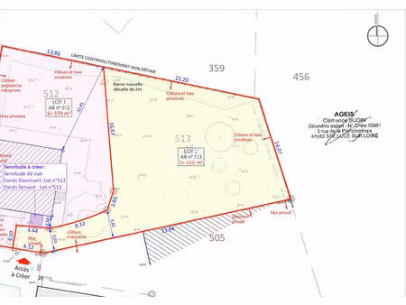 a vendre - agence giboire - en exclusivité - terrain à bâtir de 446 m² - vern sur seiche -