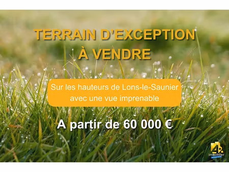 vente terrain 500 m² à lons-le-saunier (39000)  62 000 €